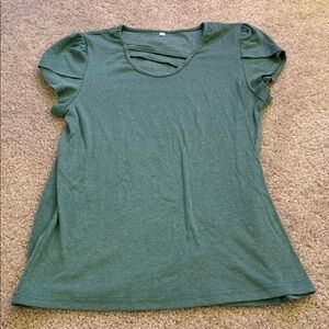 Green Short Sleeve Top